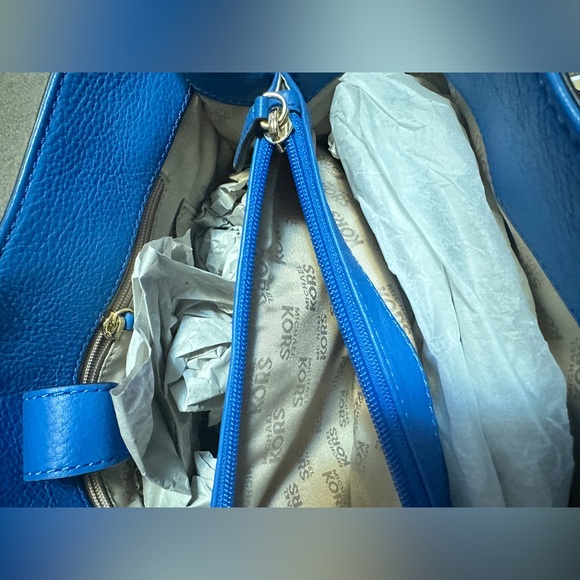 Michael Kors Hamilton Large EW Leather Tote Heritage Blue 35F0GHMT3L - Picture 15 of 16